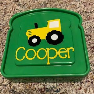 Cooper sandwich container.  Reusable   tractor